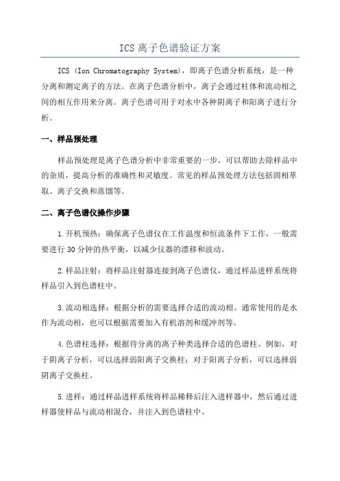 ICS离子色谱验证方案