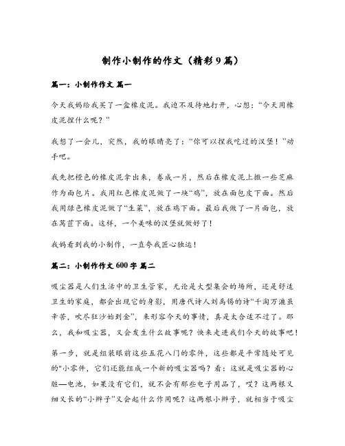 制作小制作的作文(精彩9篇)