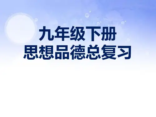 《九年级下册思想品德总复习》PPT课件三