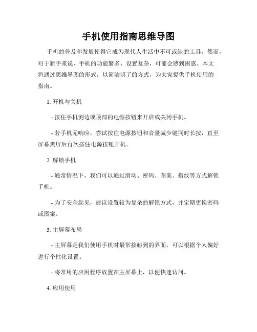 手机使用指南思维导图
