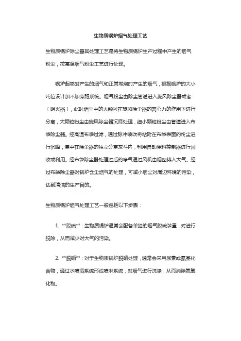 生物质锅炉烟气处理工艺