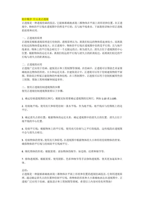 初中数学 什么是正透视