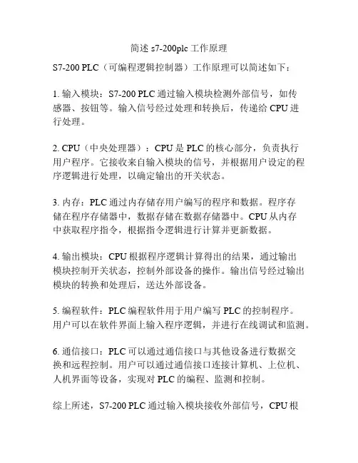 简述s7-200plc工作原理