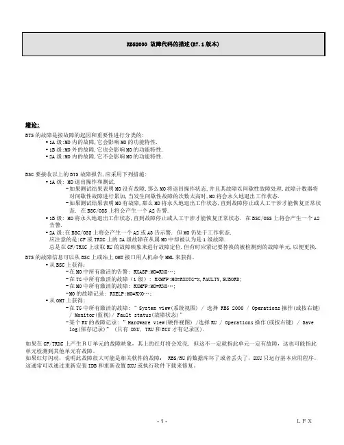 爱立信基站2000故障码表(中文)