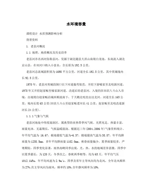 水环境容量