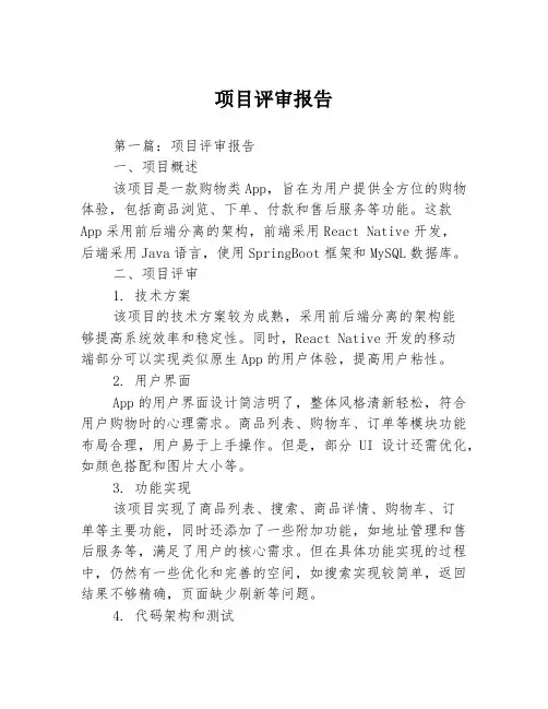 项目评审报告