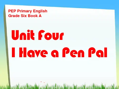《Unit4 I Have a Pen Pal》第二课时PPT课件