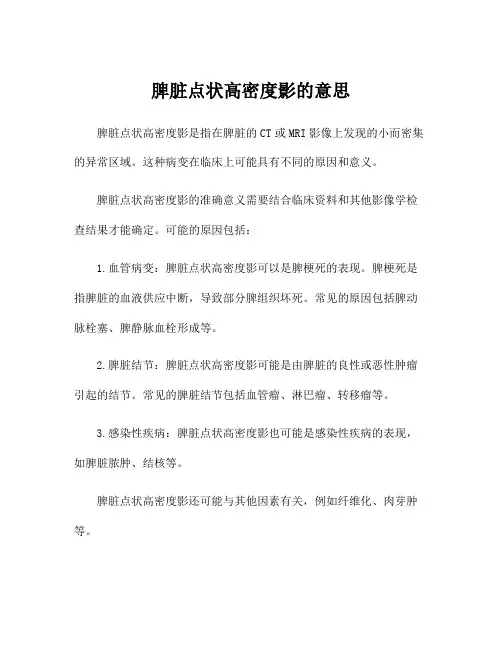 脾脏点状高密度影的意思