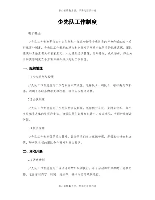 少先队工作制度
