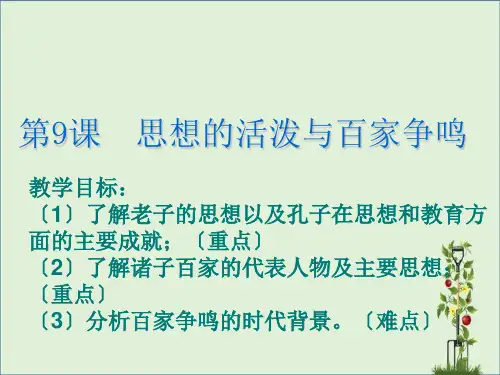 七年级历史上册北师大版第9课--思想的活跃与百家争鸣课件
