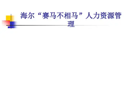 海尔内部管理培训“赛马不相马”人力资源管理