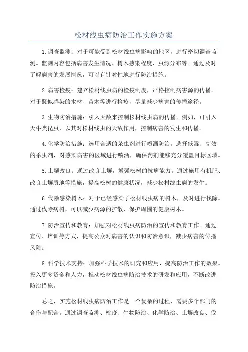 松材线虫病防治工作实施方案