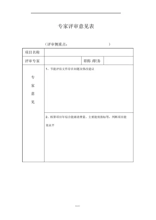 专家评审意见表