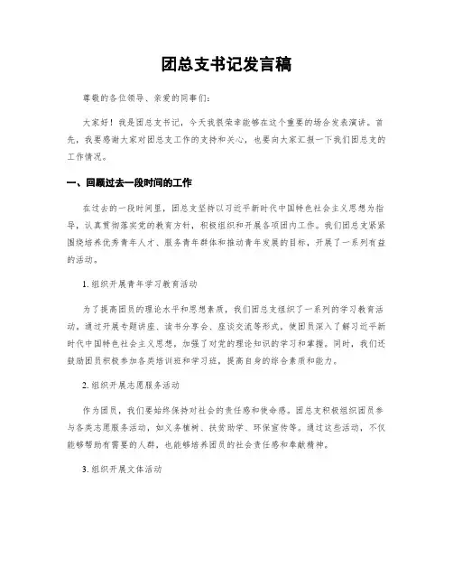 团总支书记发言稿