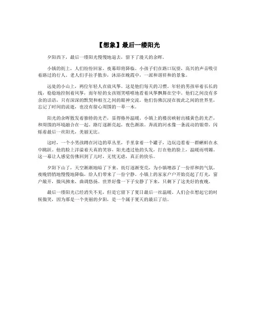 【想象】最后一缕阳光