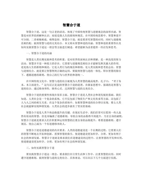 智慧合于道