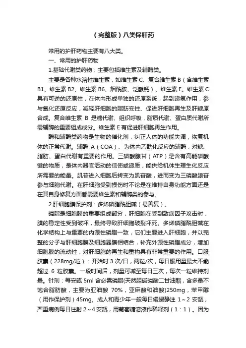 （完整版）八类保肝药