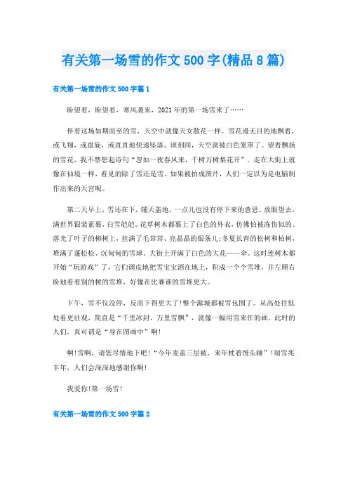 有关第一场雪的作文500字(精品8篇)