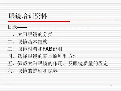 眼镜的培训资料ppt课件