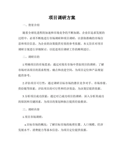 项目调研方案
