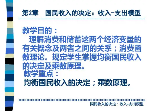 国民收入的决定收入-支出模型