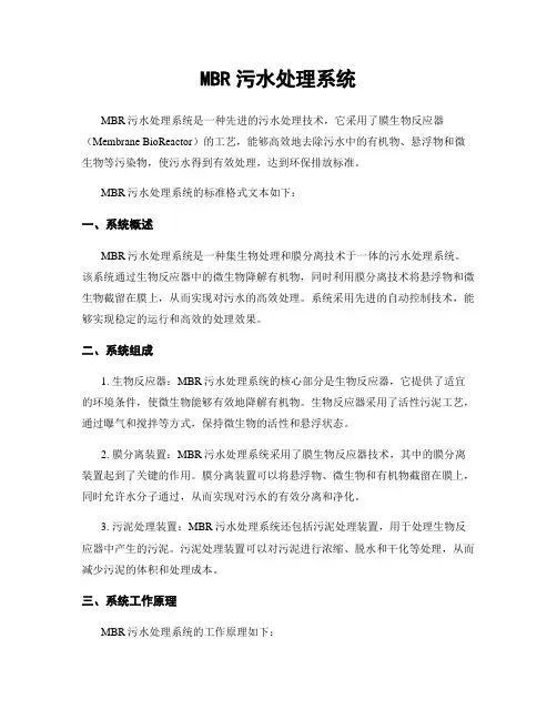 MBR污水处理系统