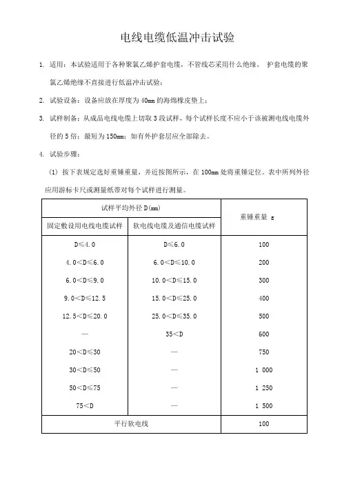 电线电缆低温冲击试验