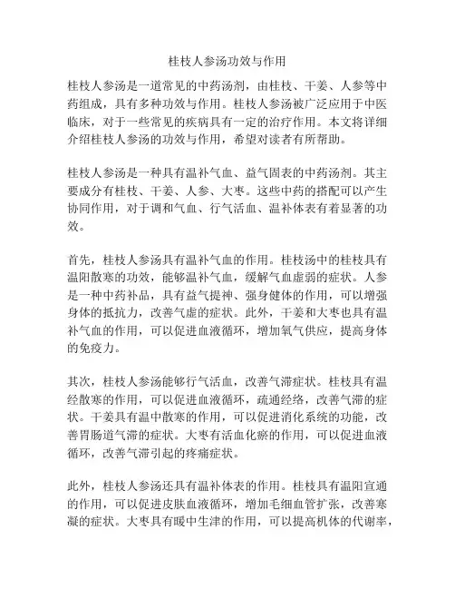 桂枝人参汤功效与作用