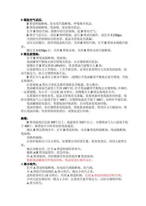 焦炭塔操作6大步骤