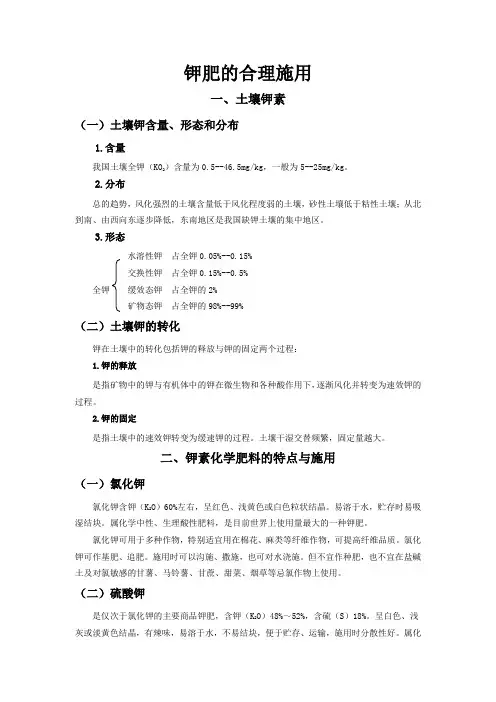植物生产环境-钾肥的合理施用