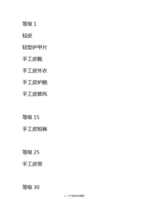 怀旧60级制皮图纸出处