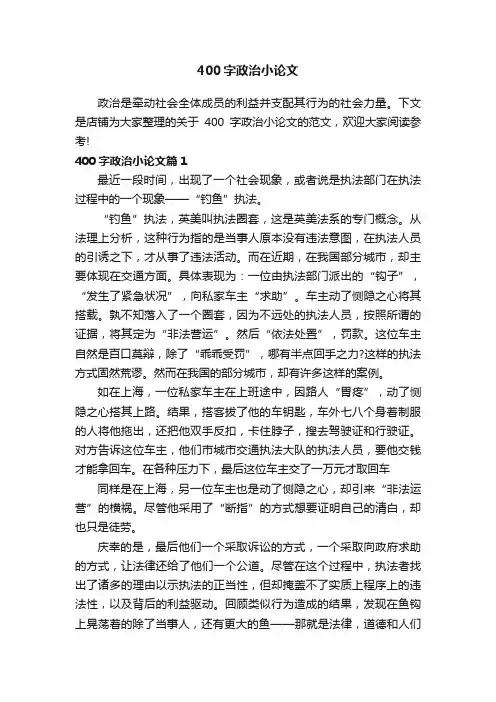 400字政治小论文
