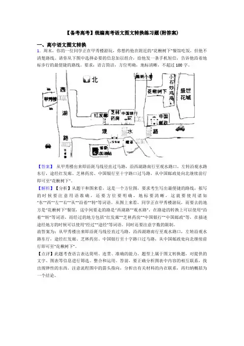 【备考高考】统编高考语文图文转换练习题(附答案)