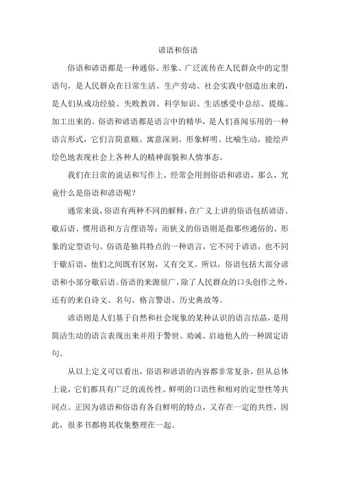 谚语和俗语