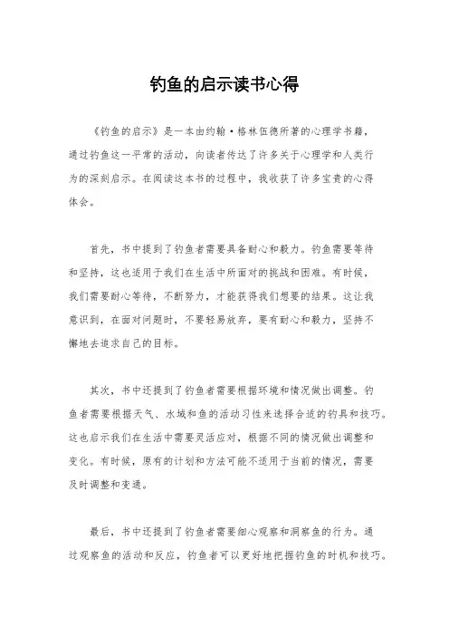 钓鱼的启示读书心得