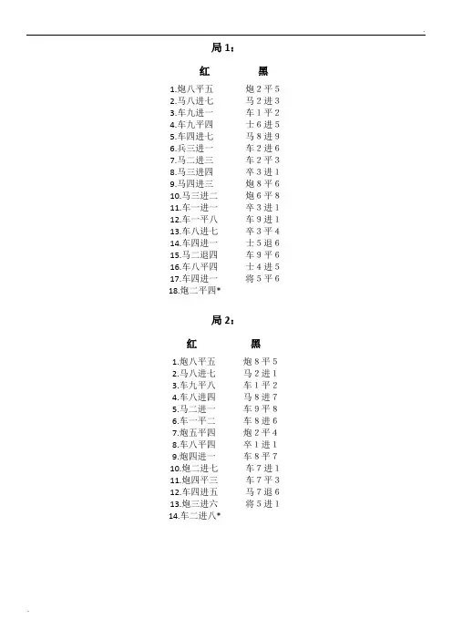象棋棋谱(入门)