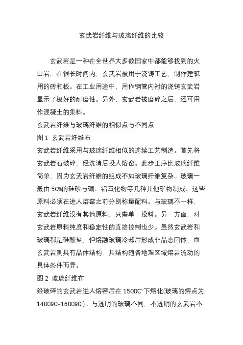 玄武岩纤维与玻璃纤维的比较