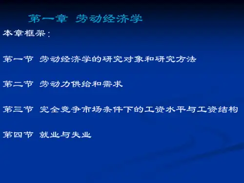 劳动经济学、劳动法 基础知识课件