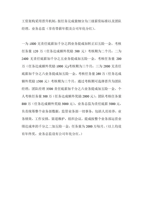 业务员工资架构