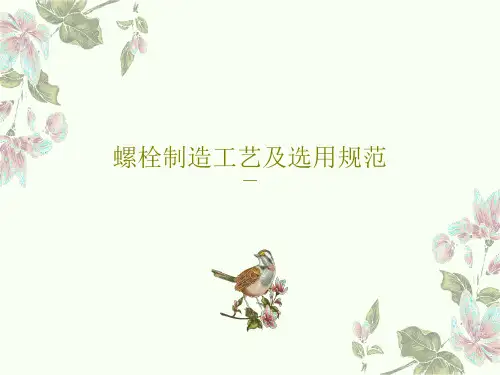 螺栓制造工艺及选用规范共18页文档