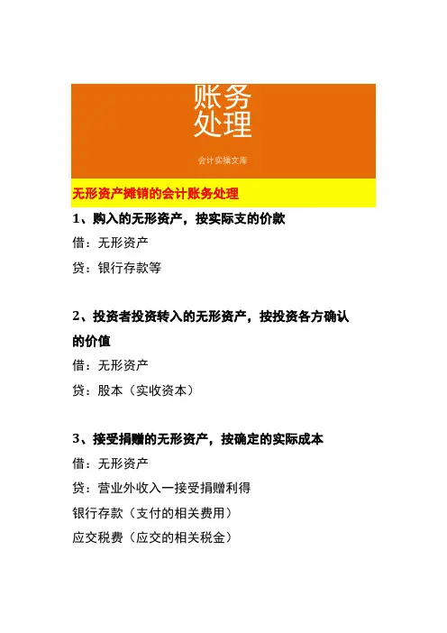 无形资产摊销的会计账务处理