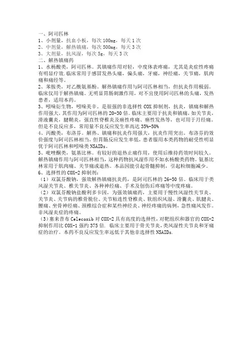 解热镇痛抗炎药