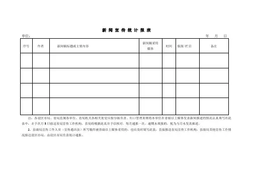 新闻宣传统计报表