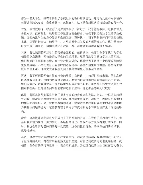大学访谈教师心得体会