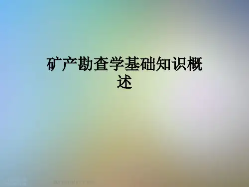 矿产勘查学基础知识概述