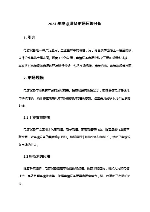 2024年电镀设备市场环境分析