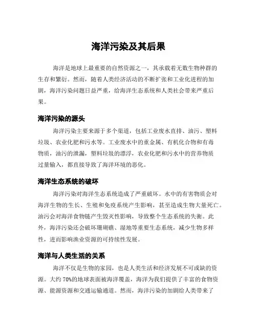 海洋污染及其后果