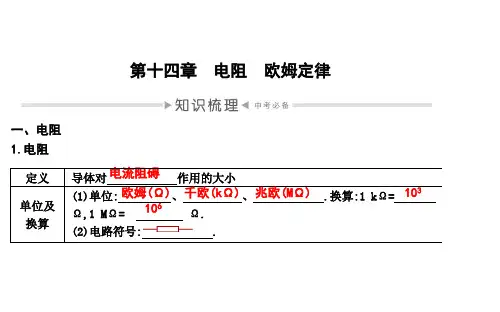 第十四章 电阻 欧姆定律