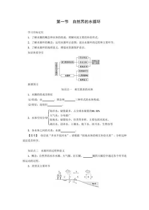 学案25：3.1 自然界的水循环