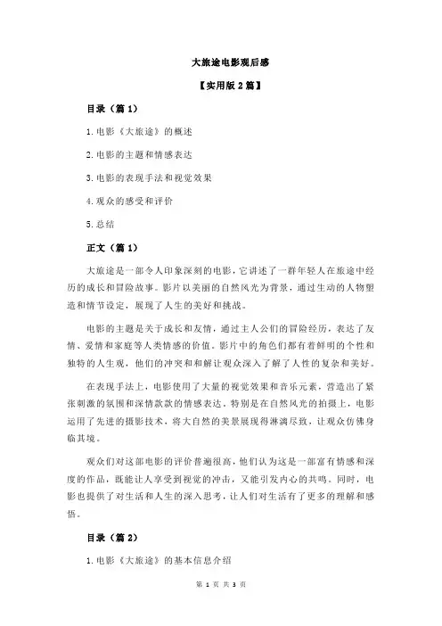 大旅途电影观后感